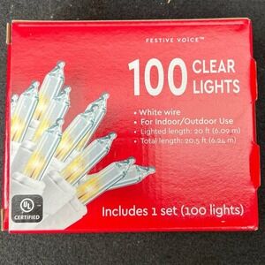 100 Clear Mini LED String Lights White Wire Indoor Outdoor Christmas
